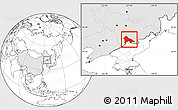 Blank Location Map of Hunjiang Shi, highlighted country