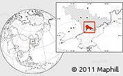 Blank Location Map of Hunjiang Shi, highlighted parent region