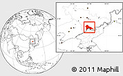 Blank Location Map of Hunjiang Shi