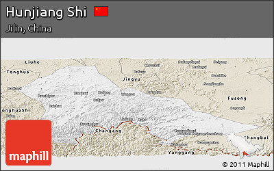 Classic Style Panoramic Map of Hunjiang Shi