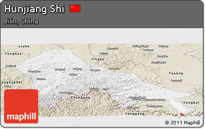 Classic Style Panoramic Map of Hunjiang Shi
