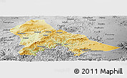 Physical Panoramic Map of Hunjiang Shi, desaturated