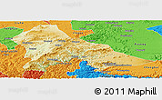 Physical Panoramic Map of Hunjiang Shi, political outside