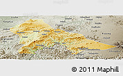 Physical Panoramic Map of Hunjiang Shi, semi-desaturated