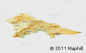 Physical Panoramic Map of Hunjiang Shi, single color outside