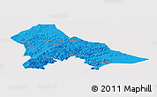 Political Panoramic Map of Hunjiang Shi, single color outside