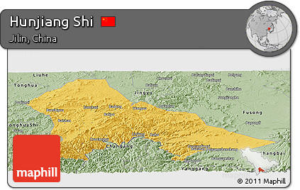 Savanna Style Panoramic Map of Hunjiang Shi