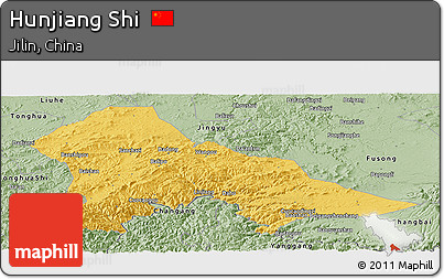 Savanna Style Panoramic Map of Hunjiang Shi