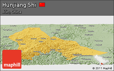 Savanna Style Panoramic Map of Hunjiang Shi