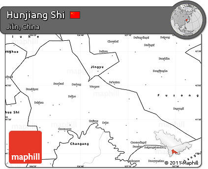 Blank Simple Map of Hunjiang Shi