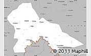 Gray Simple Map of Hunjiang Shi