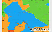 Political Simple Map of Hunjiang Shi