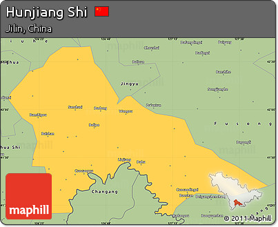 Savanna Style Simple Map of Hunjiang Shi