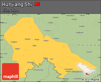 Savanna Style Simple Map of Hunjiang Shi