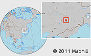 Gray Location Map of Jilin Shiqu