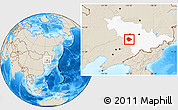 Shaded Relief Location Map of Liaoyuan Shi, highlighted parent region