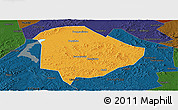 Political Panoramic Map of Liaoyuan Shi, darken