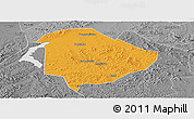 Political Panoramic Map of Liaoyuan Shi, desaturated