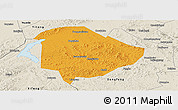 Political Panoramic Map of Liaoyuan Shi, shaded relief outside