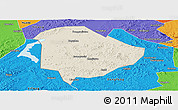 Shaded Relief Panoramic Map of Liaoyuan Shi, political outside