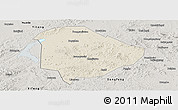 Shaded Relief Panoramic Map of Liaoyuan Shi, semi-desaturated