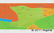 Physical Panoramic Map of Shuangliao, political outside