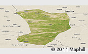 Satellite Panoramic Map of Shuangliao, shaded relief outside