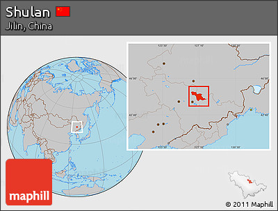 Gray Location Map of Shulan