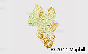 Physical 3D Map of Tonghua Shi, cropped outside