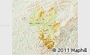 Physical 3D Map of Tonghua Shi, lighten