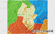 Physical 3D Map of Tonghua Shi, political outside