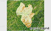 Physical 3D Map of Tonghua Shi, satellite outside