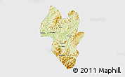 Physical 3D Map of Tonghua Shi, single color outside