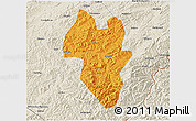 Political 3D Map of Tonghua Shi, shaded relief outside