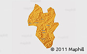 Political 3D Map of Tonghua Shi, single color outside