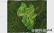 Satellite 3D Map of Tonghua Shi, darken