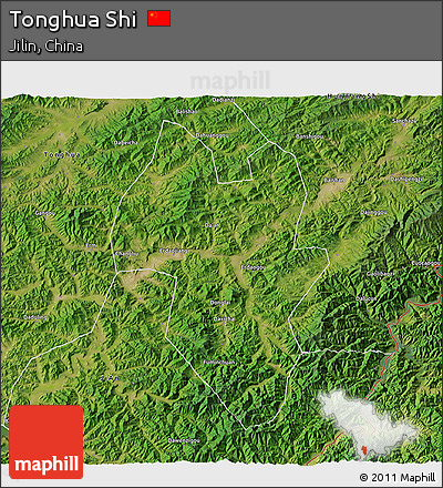 Satellite 3D Map of Tonghua Shi