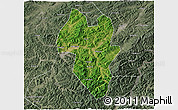 Satellite 3D Map of Tonghua Shi, semi-desaturated