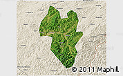 Satellite 3D Map of Tonghua Shi, shaded relief outside