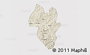 Shaded Relief 3D Map of Tonghua Shi, cropped outside