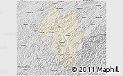 Shaded Relief 3D Map of Tonghua Shi, desaturated