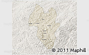 Shaded Relief 3D Map of Tonghua Shi, lighten