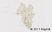 Shaded Relief 3D Map of Tonghua Shi, single color outside