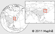 Blank Location Map of Tonghua Shi, highlighted country, within the entire country