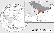 Blank Location Map of Tonghua Shi, highlighted country, highlighted parent region