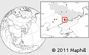 Blank Location Map of Tonghua Shi, highlighted parent region