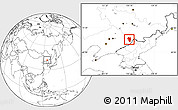 Blank Location Map of Tonghua Shi
