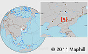 Gray Location Map of Tonghua Shi