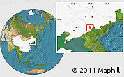 Satellite Location Map of Tonghua Shi, highlighted country