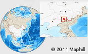Shaded Relief Location Map of Tonghua Shi, highlighted country
